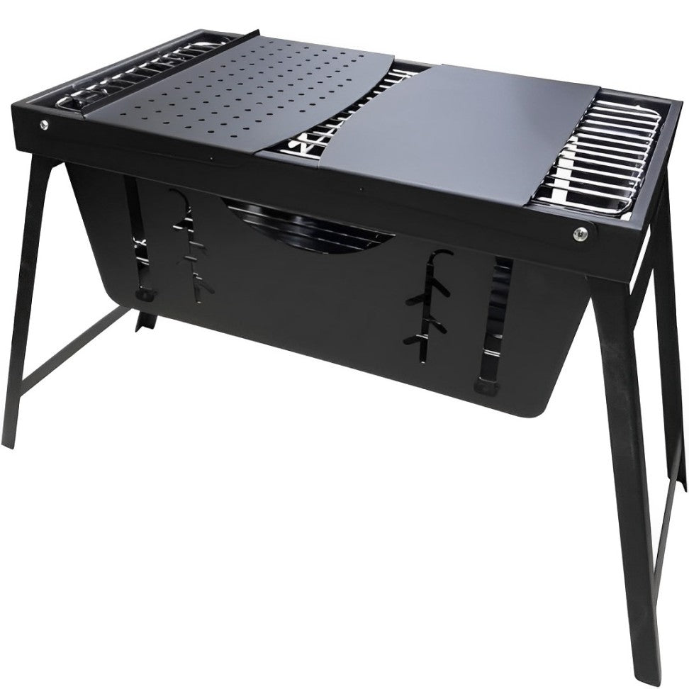 EVOKK Portable BBQ Grill, Folding BBQ Charcoal Grill Disposable Barbecue Smoker Grill, Small Stainless Steel Barbecue Grill for Outdoor Camping Garden Picnic Trip Beach