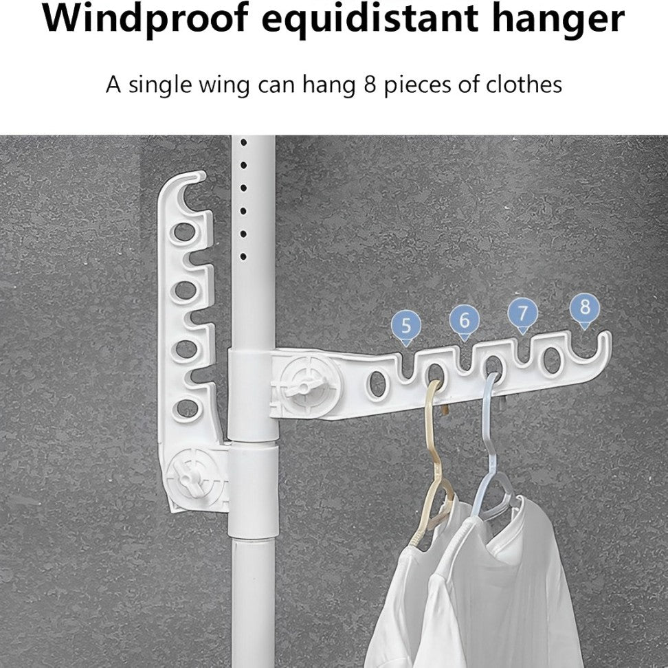 EVOKK Adjustable Telescopic Laundry Rack Floor to Ceiling Metal Clothes and Coat Drying Organizer