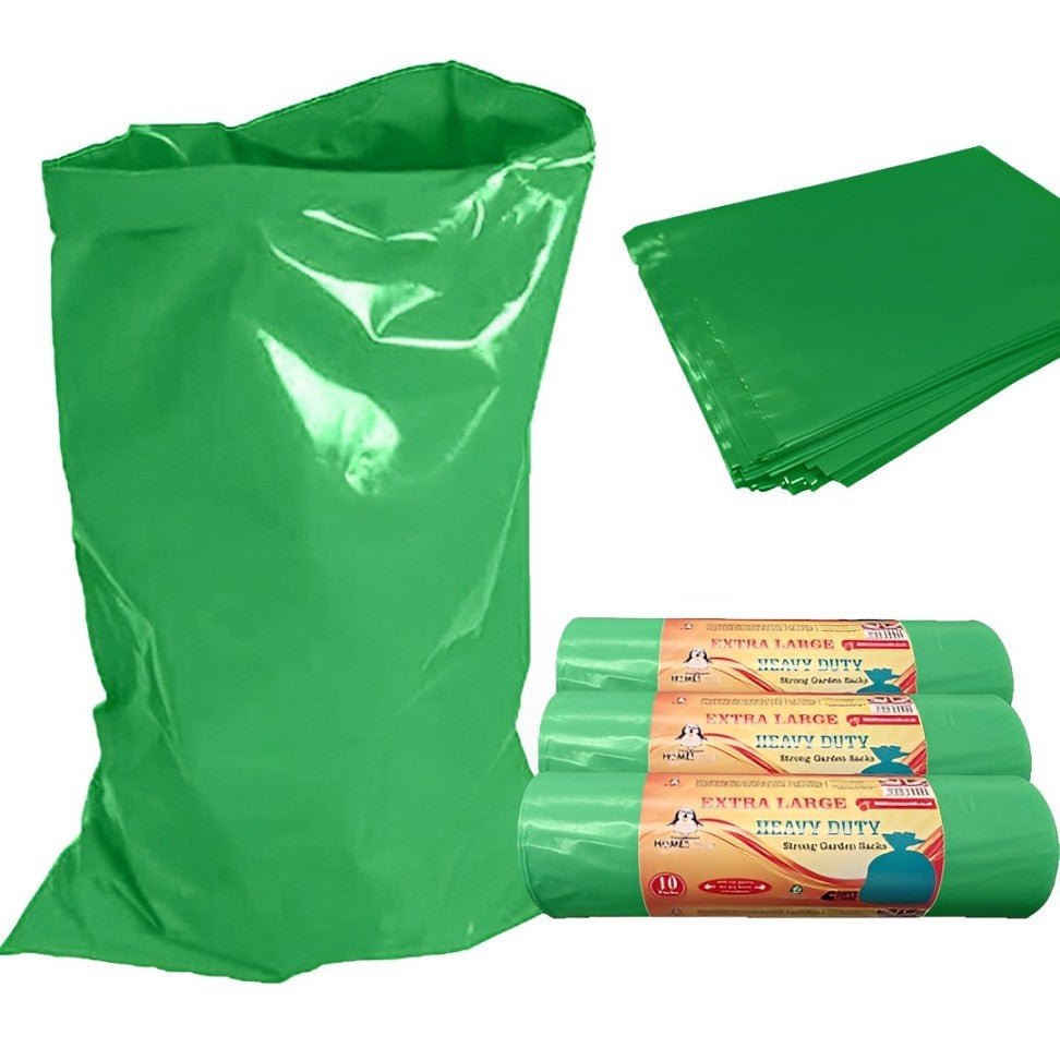30x Green Large Garden Waste Bags Heavy Duty, Builders & DIY Choice Garden Bags for Home Care (Pack of 30)
