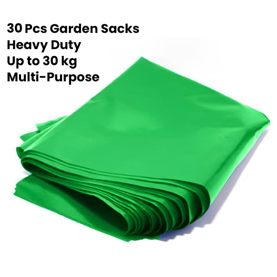 30x Green Large Garden Waste Bags Heavy Duty, Builders & DIY Choice Garden Bags for Home Care (Pack of 30)