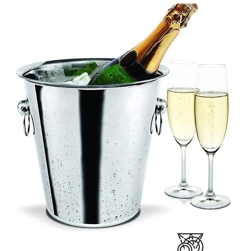 Evokk Ice Bucket/Champagne/Wine Cooler - Stainless Steel With Dual Handles - Strong and Durable - 4 LT