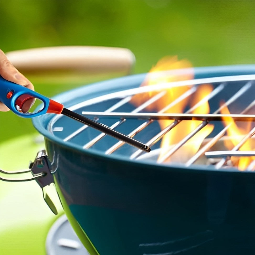 4 X BBQ Multicolour Refillable Safety Candle Fire Lighters With 1 Clipper Gas Refill Bottle