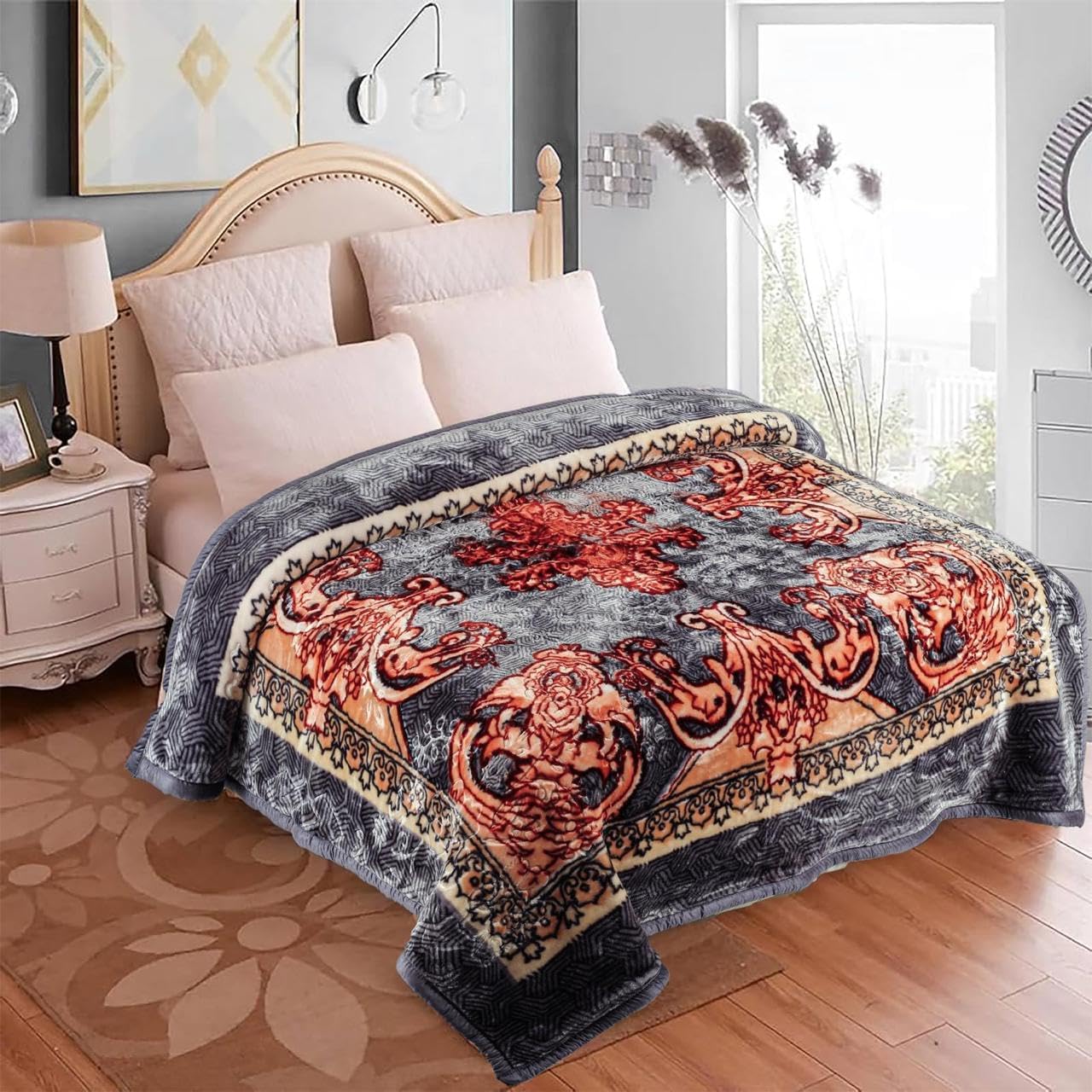 EVOKK Mink Blanket Soft Warm Sky Brown Cuddly Thick Non-shedding Double Ply 100% Polyester Suits Queen King Bed 200 X 240