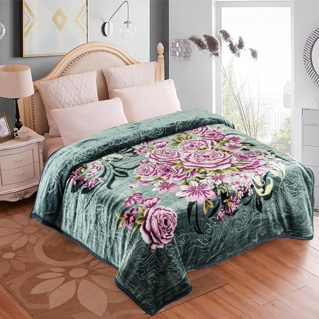 EVOKK Mink Blanket Soft Warm Sky Brown Cuddly Thick Non-shedding Double Ply 100% Polyester Suits Queen King Bed 200 X 240