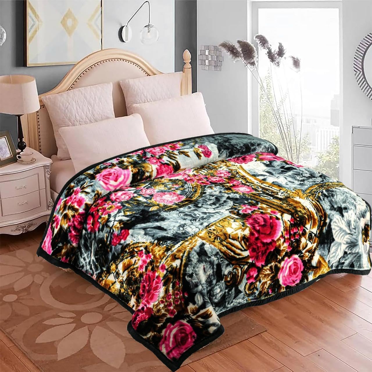 EVOKK Mink Blanket Soft Warm Sky Brown Cuddly Thick Non-shedding Double Ply 100% Polyester Suits Queen King Bed 200 X 240