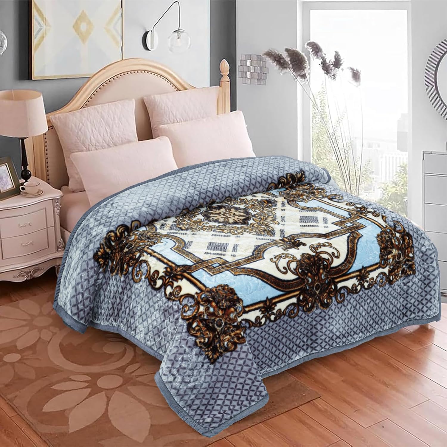 EVOKK Mink Blanket Soft Warm Sky Brown Cuddly Thick Non-shedding Double Ply 100% Polyester Suits Queen King Bed 200 X 240