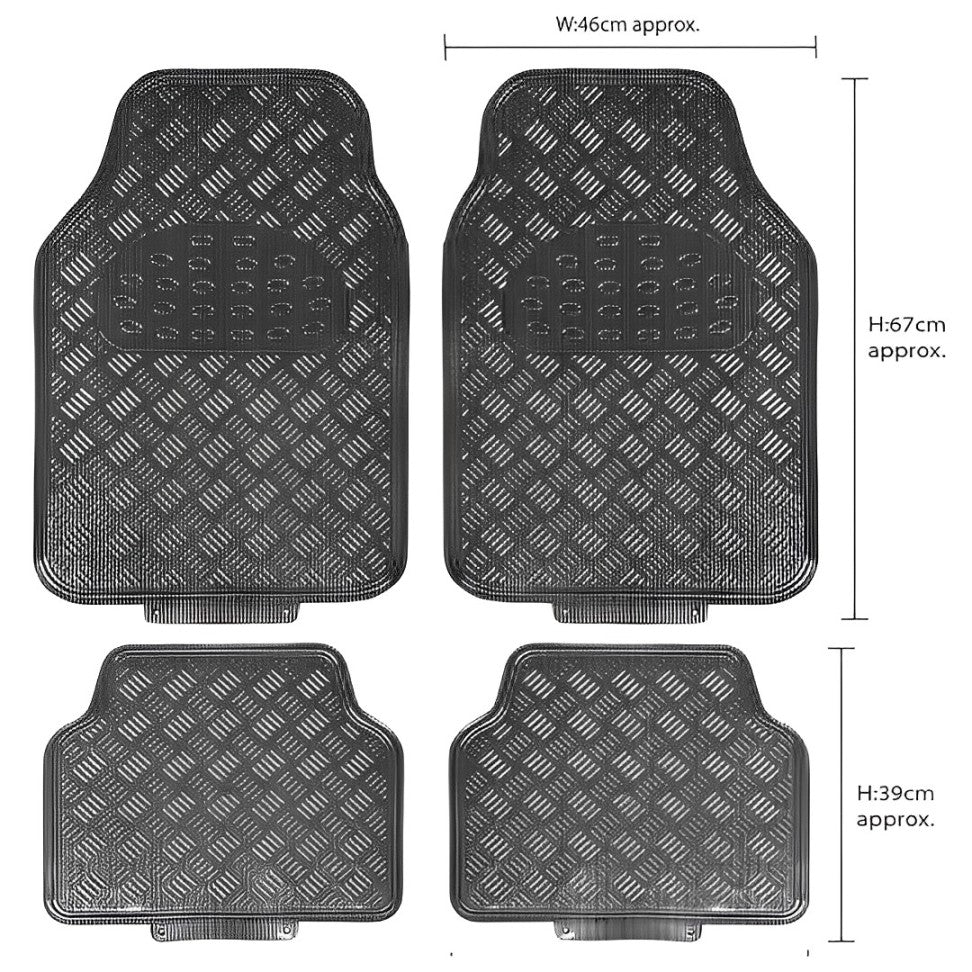 EVOKK Heavy Duty 5kg Rubber Car Mats - Non-Slip Deep Dish Floor Mats for Cars, SUVs, Vans & Trucks | Waterproof All-Weather Protection (Front + Rear Set)