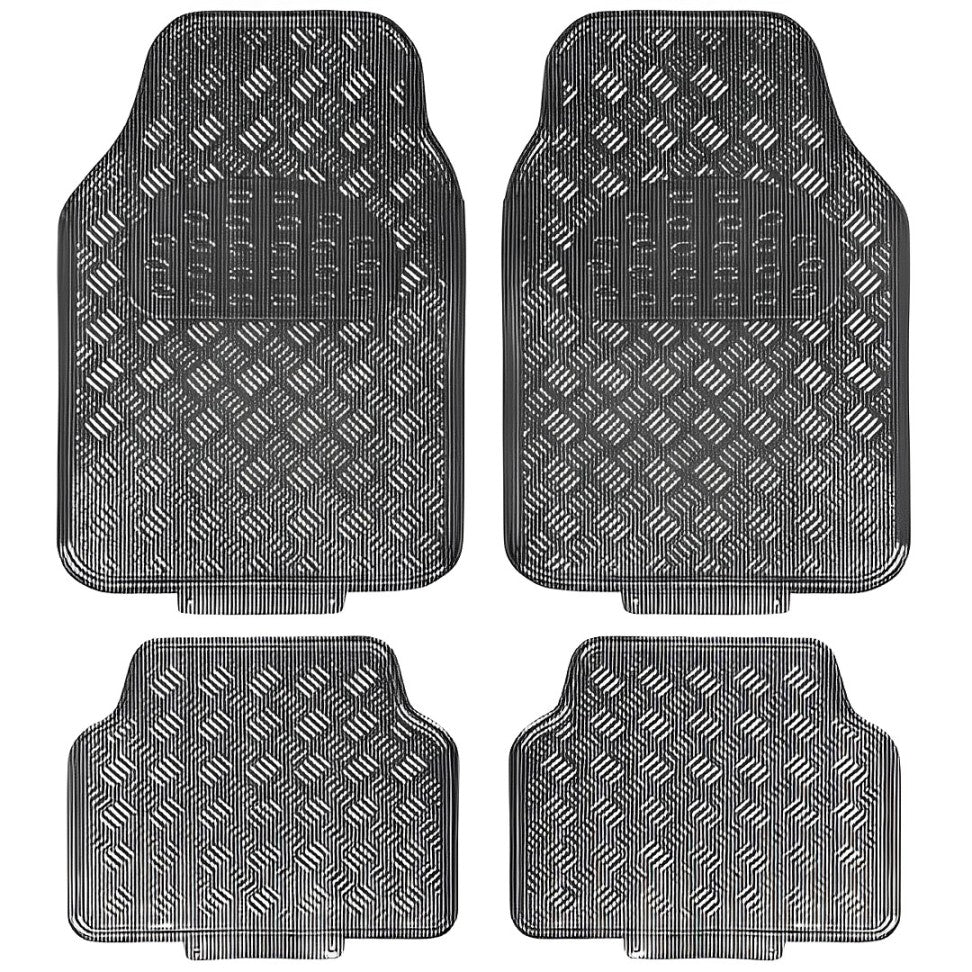 EVOKK Heavy Duty 5kg Rubber Car Mats - Non-Slip Deep Dish Floor Mats for Cars, SUVs, Vans & Trucks | Waterproof All-Weather Protection (Front + Rear Set)