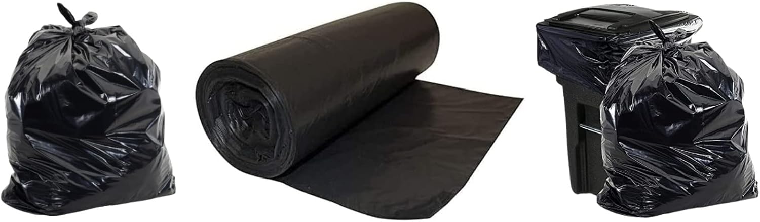 200 Medium Duty Black Refuse Sacks Rubbish Bags Bin Liners Large