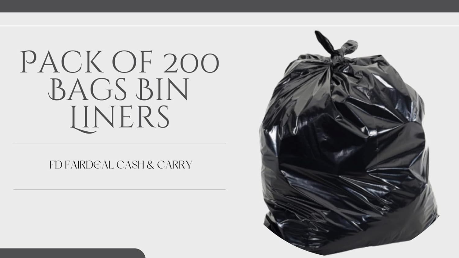 200 Medium Duty Black Refuse Sacks Rubbish Bags Bin Liners Large